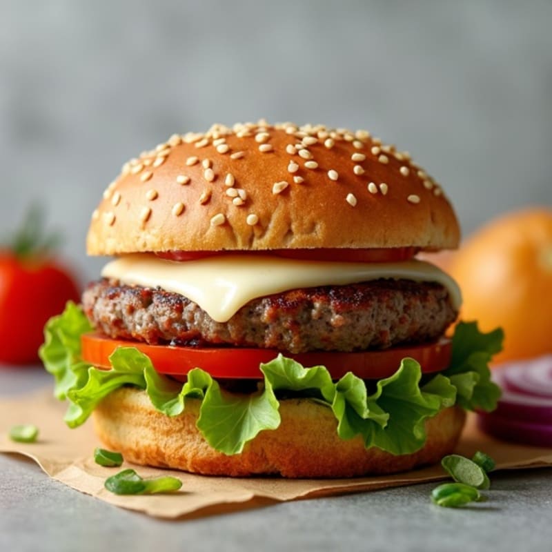 Crispy Mozzarella-Topped Lean Beef Burger