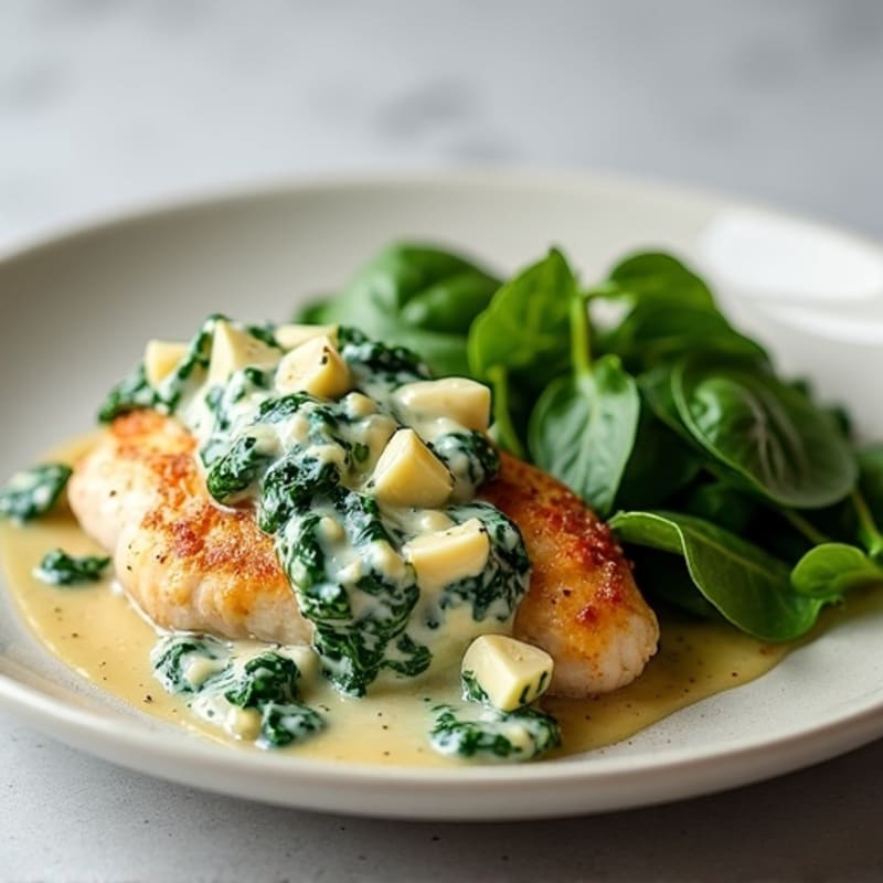 Creamy Spinach Artichoke Baked Chicken