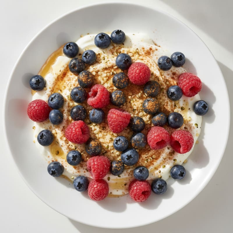 Plain Skyr Yogurt with Berries