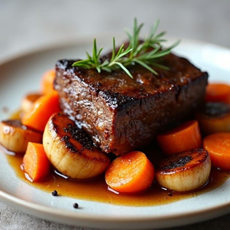 Tender Slow-Braised Short Ribs with Roasted Root Vegetables