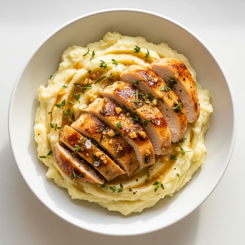 High-Protein Buttery Garlic Herb Mashed Potato Bowl