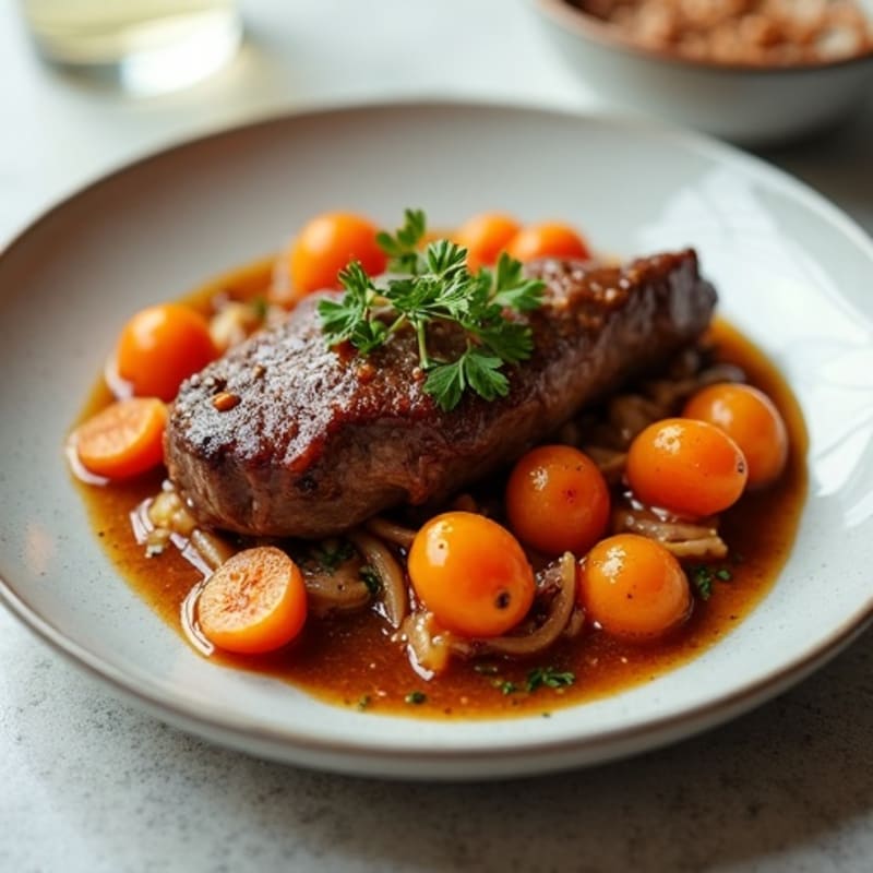 Slow-Cooked Aromatic Lamb with Sweet Apricots