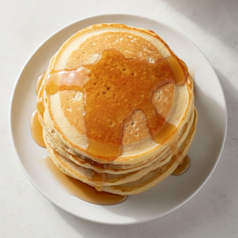 Fluffy Buttermilk Pancakes with Maple Syrup