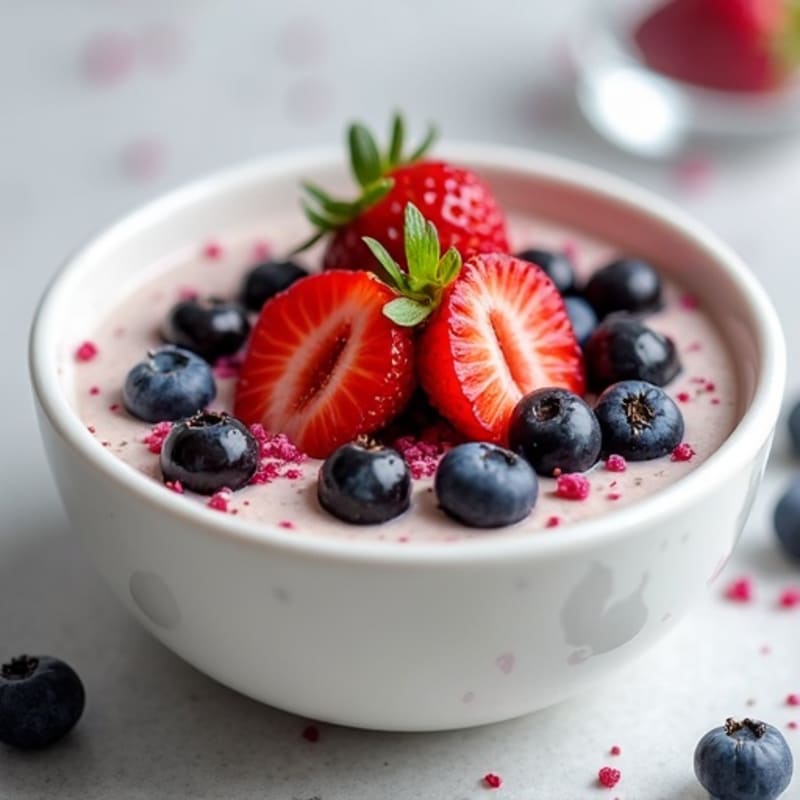 Creamy Protein Yogurt Bowl with Berries and Chia Seeds