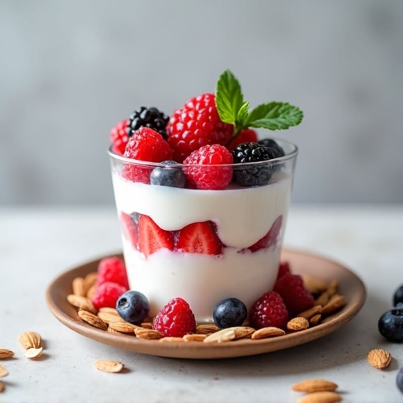 Greek Yogurt Protein Parfait with Mixed Berries