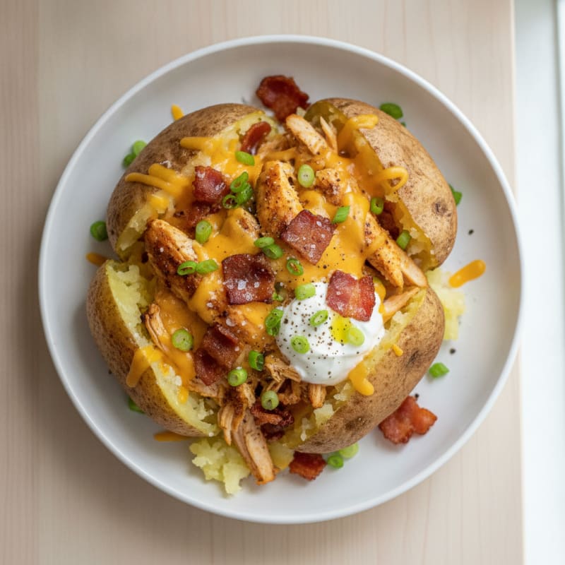 High-Protein Loaded Baked Potato with Crispy Bacon