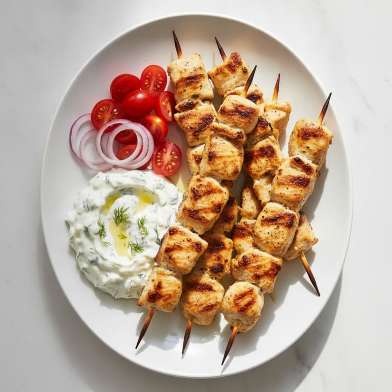 Lemon-Herb Chicken Souvlaki Skewers