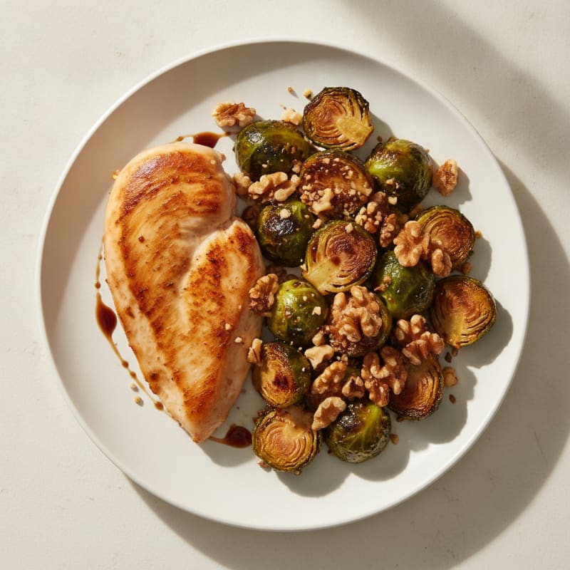 Balsamic-Glazed Brussels Sprouts with Toasted Walnuts