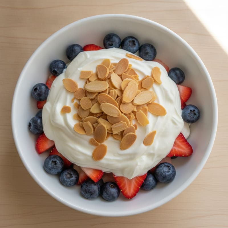 Greek Yogurt Protein Parfait with Berries and Almonds