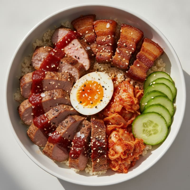 Spicy Gochujang Pork Belly Bowl