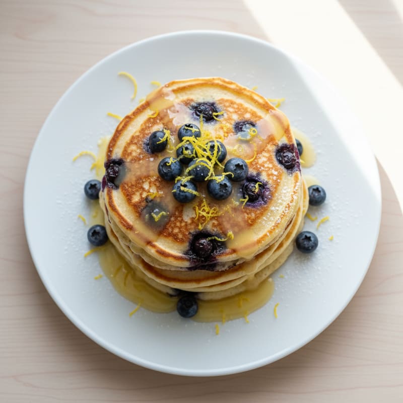 Blueberry Ricotta Pancakes with Lemon Zest