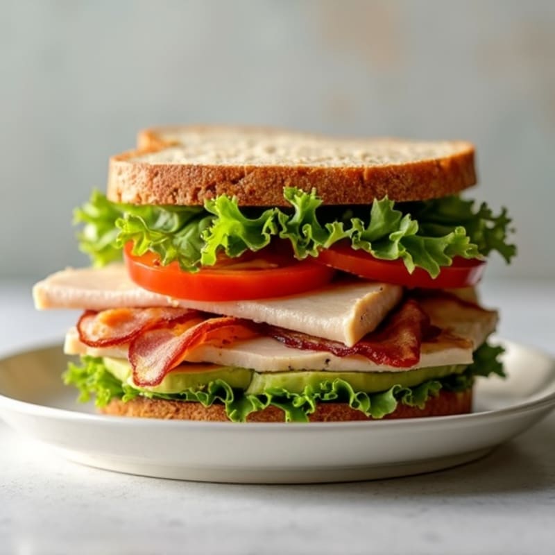 Turkey Club Stack with Crispy Bacon and Fresh Greens