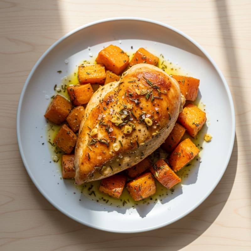 Garlic Herb Roasted Chicken with Root Vegetables