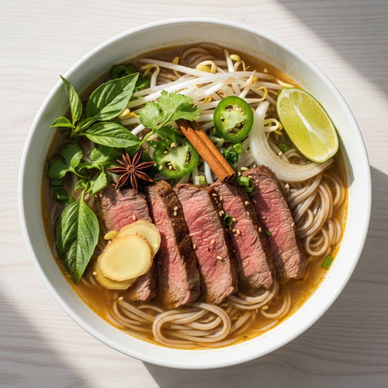 Tender Beef Pho with Aromatic Broth