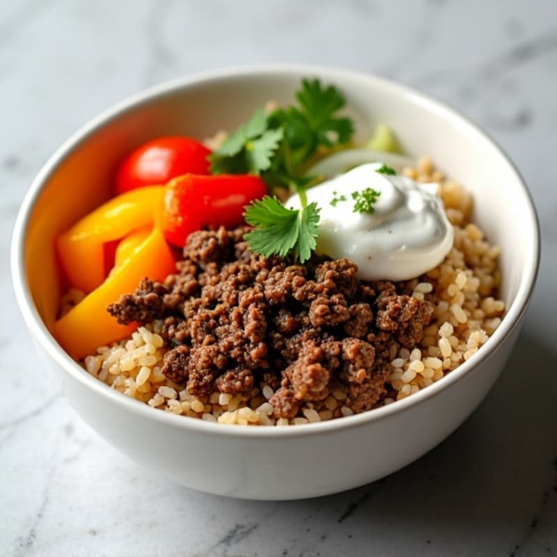 Seasoned Ground Beef Bowl with Special Sauce