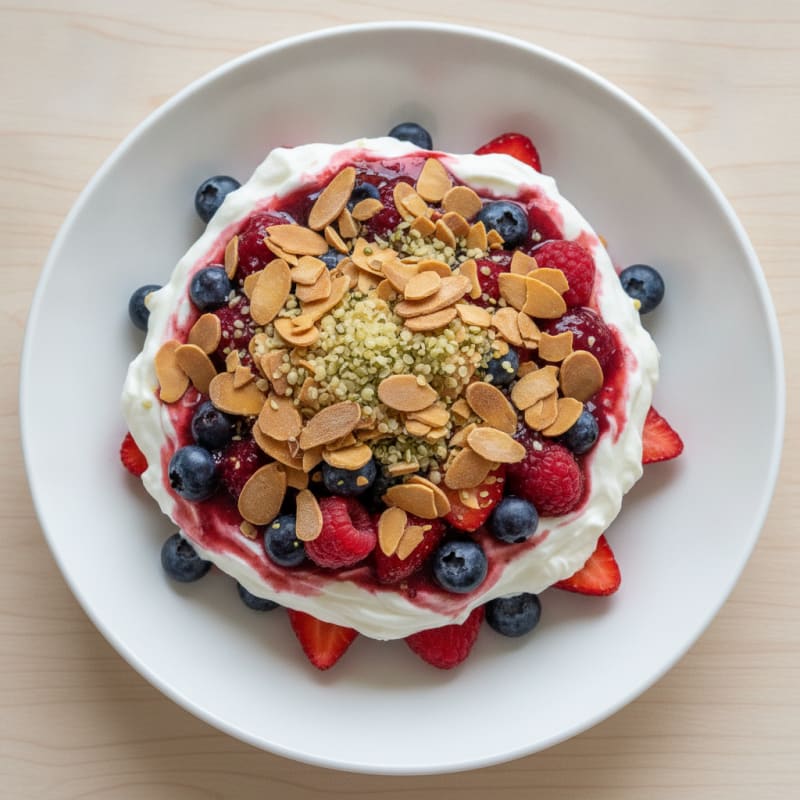 Greek Yogurt Protein Parfait with Mixed Berries