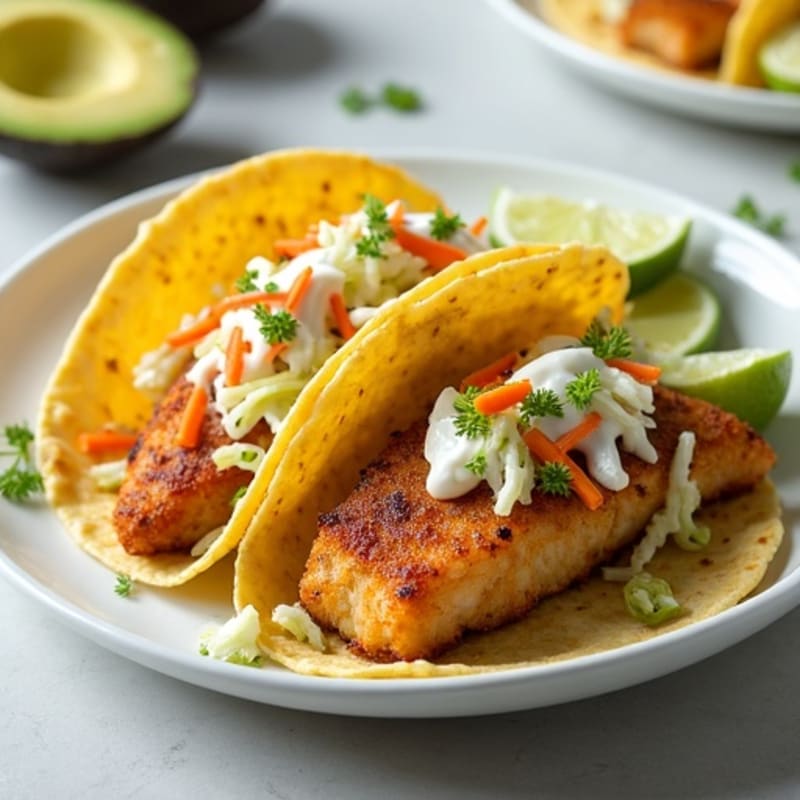 Crispy Baked Fish Tacos with Fresh Slaw