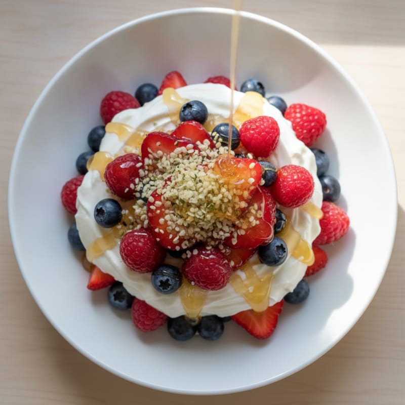 Greek Yogurt Protein Parfait with Mixed Berries