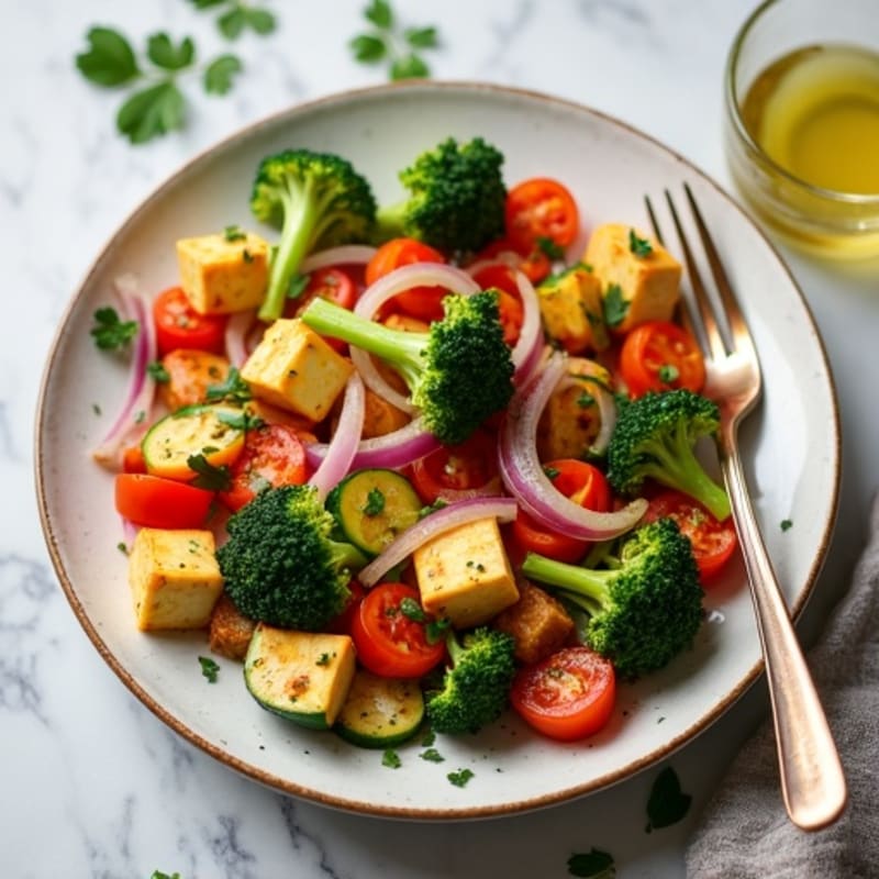 Sheet Pan Roasted Vegetables with Lemon-Herb Dressing
