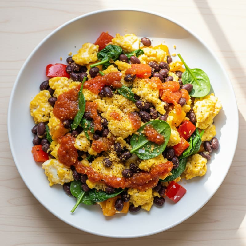 Savory Egg and Black Bean Scramble