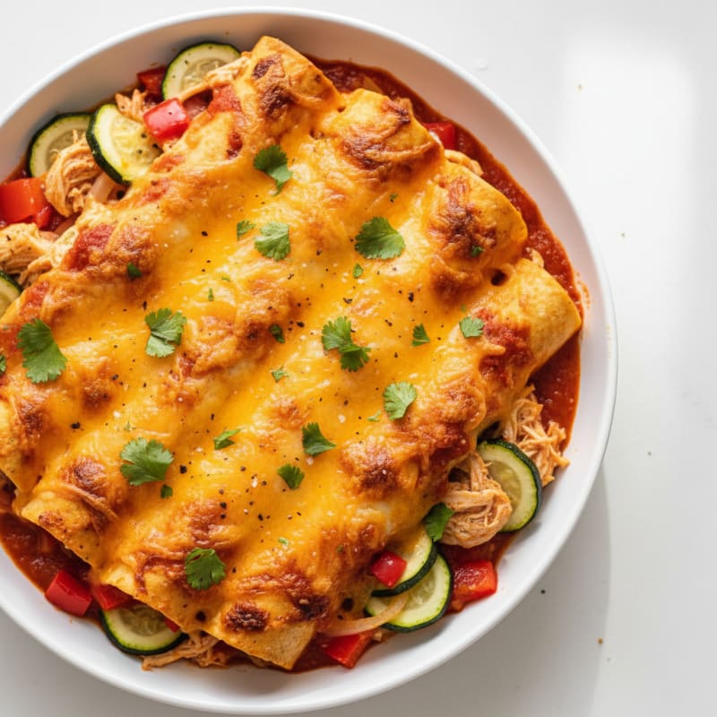 Creamy Chicken Enchilada Bake