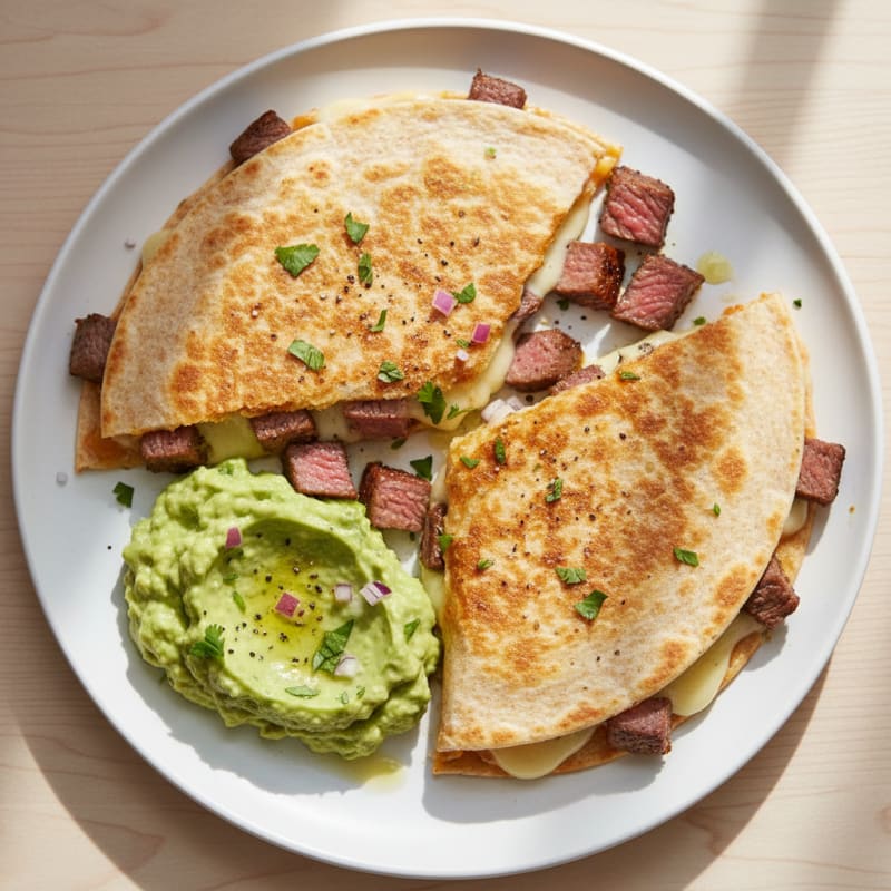Carne Asada Quesadillas with Guacamole