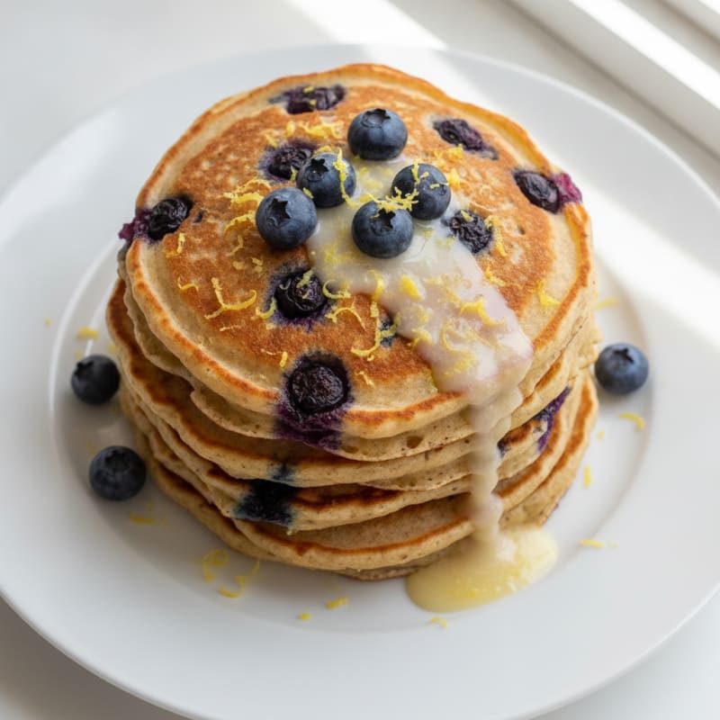 Blueberry Ricotta Pancakes with Lemon Zest