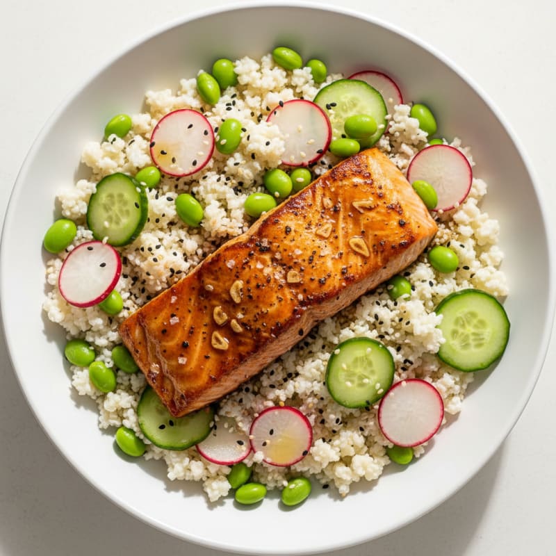 Teriyaki Salmon Power Bowl with Edamame