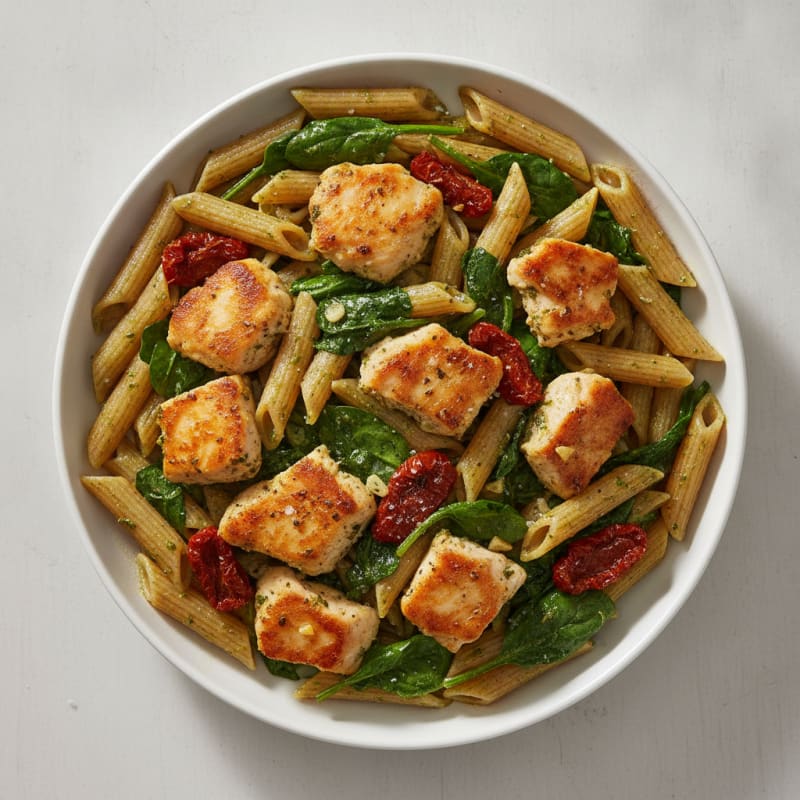 Pesto Chicken with Sundried Tomatoes Pasta