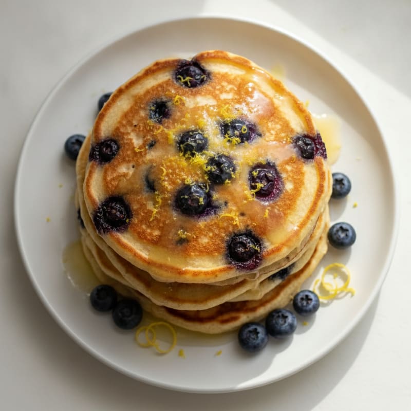 Blueberry Ricotta Pancakes with Lemon Zest