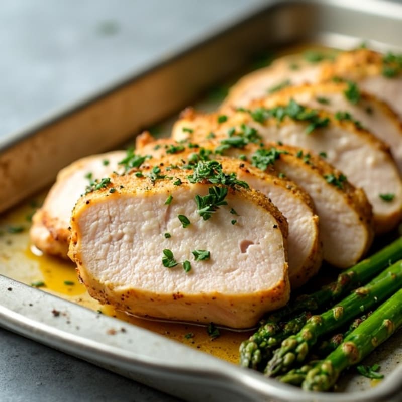 Sheet Pan Lemon-Herb Turkey and Roasted Asparagus