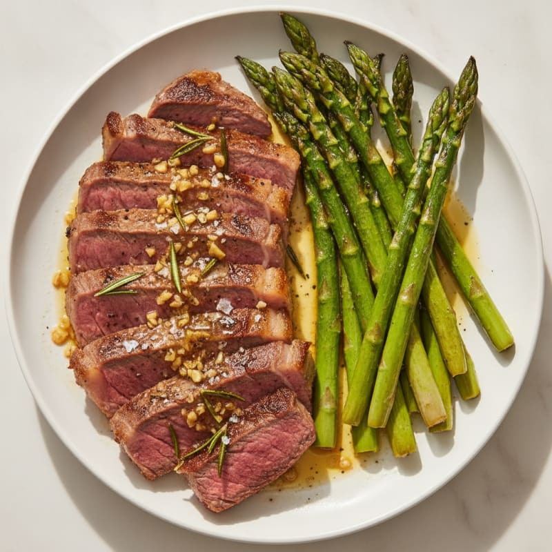 Garlic Herb Steak with Roasted Asparagus