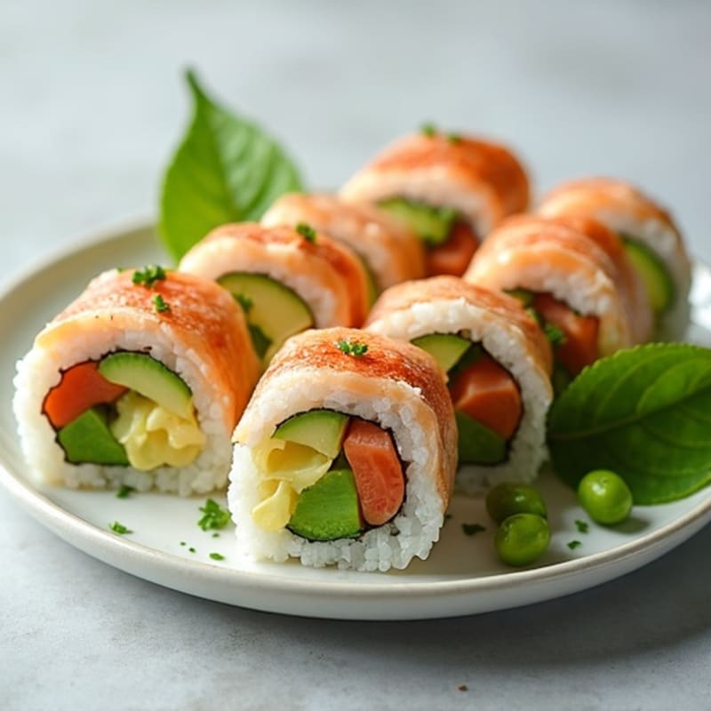 Fresh Salmon and Avocado Rolls