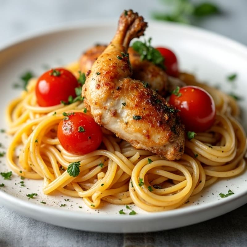 Herb-Roasted Turkey Wings with Whole Wheat Linguini