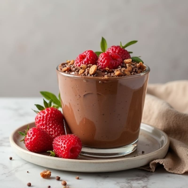 Silky Chocolate Protein Pudding with Chia Seeds