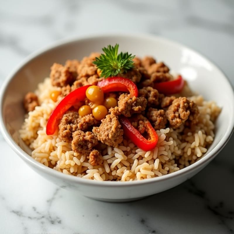 Hearty Ginger Sesame Ground Turkey and Rice Bowl