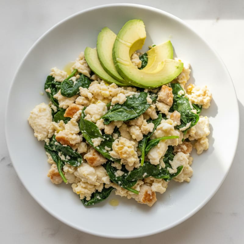 Egg White Spinach Scramble with Turkey Breast