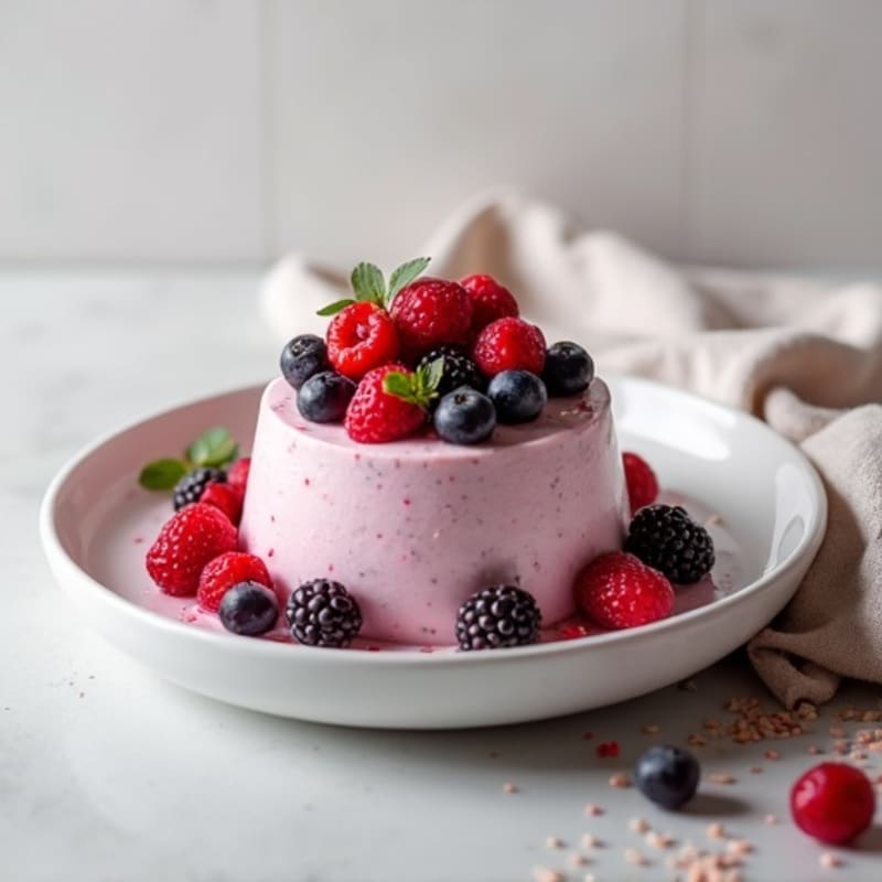 Silky Greek Yogurt Protein Mousse with Mixed Berries