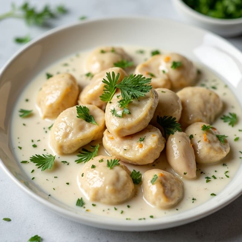 Creamy Chicken with Fluffy Herb Dumplings