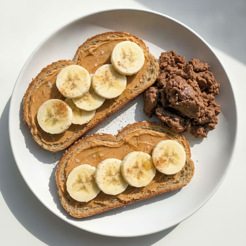 Peanut Butter Banana Toast with Cocoa Egg Whites