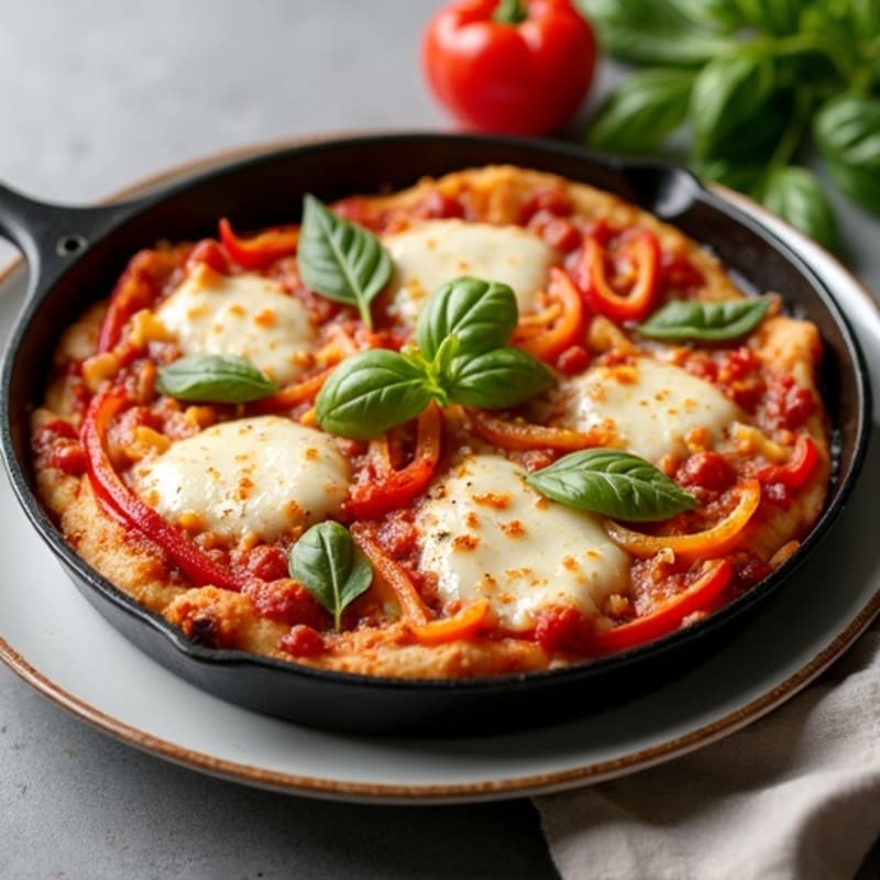 Hearty Chicken Pizza Skillet with Fresh Bell Peppers