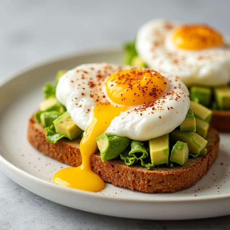 Creamy Avocado Toast with Soft-Poached Eggs