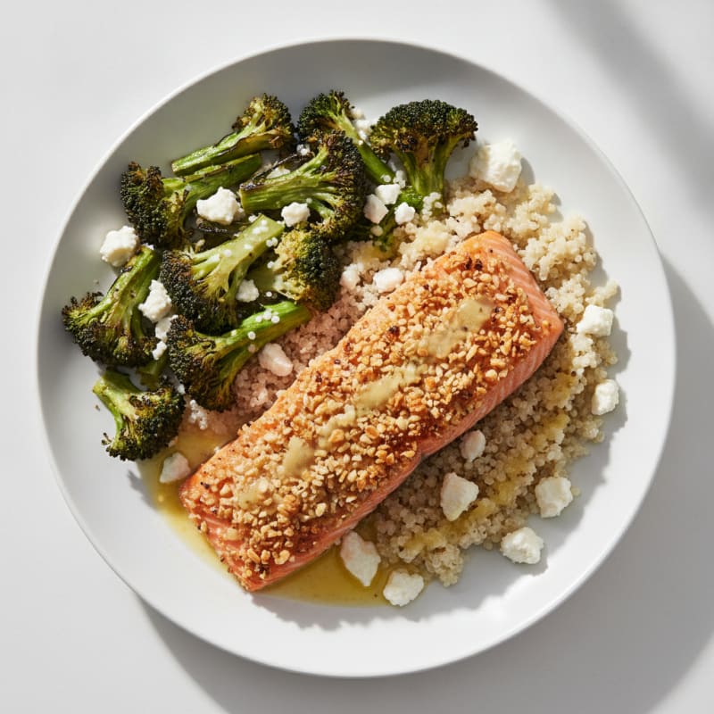 Crispy Baked Salmon with Roasted Broccoli and Quinoa