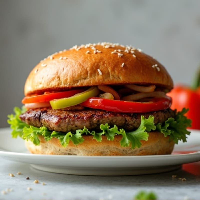 Lean Sirloin Philly Sandwich with Bell Peppers