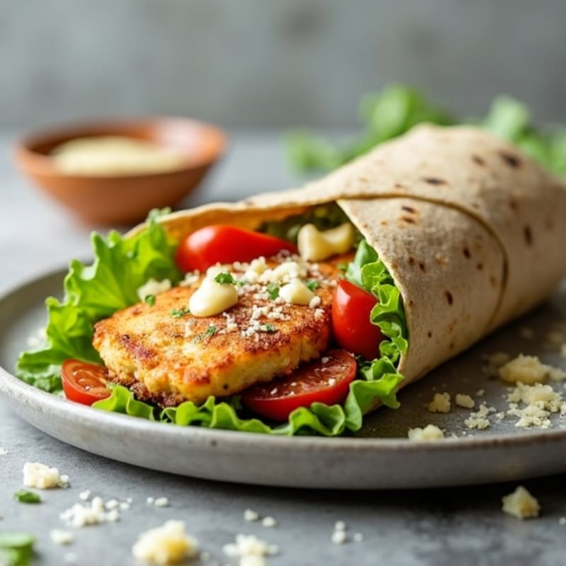 Healthy Crispy Chicken Caesar Wrap