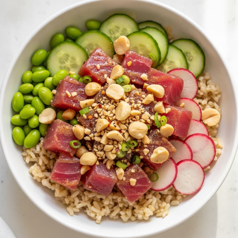 Ahi Tuna Poke Bowl with Macadamia Nuts