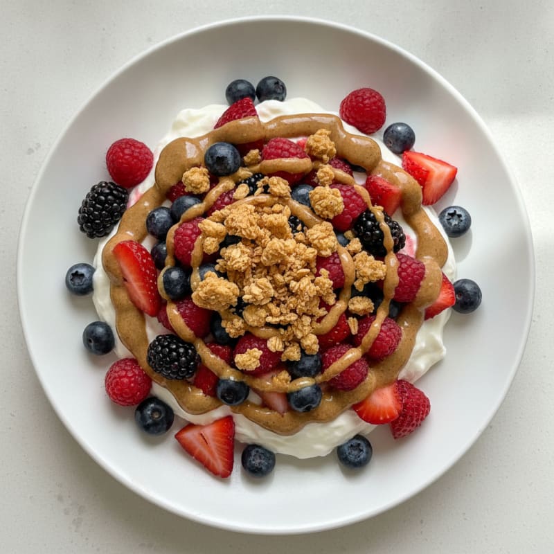Silky Greek Yogurt Protein Mousse with Mixed Berries