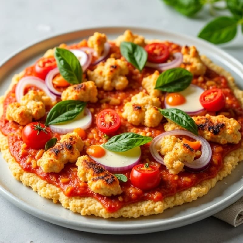Crispy Buffalo Chicken Pizza with Fresh Vegetables