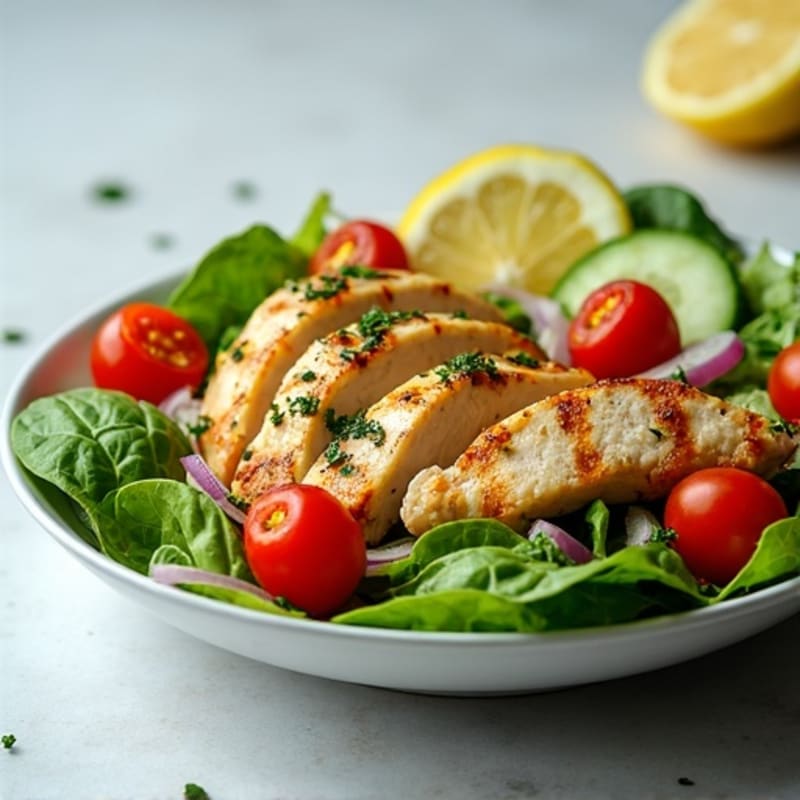 Grilled Lemon-Herb Chicken Salad with Crisp Vegetables