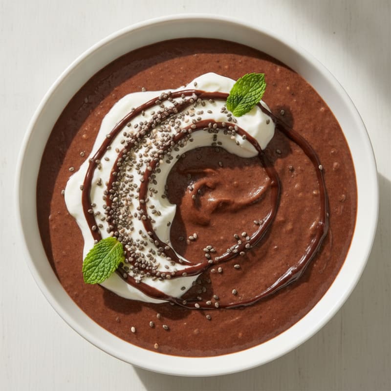 Silky Chocolate Protein Pudding with Chia Seeds